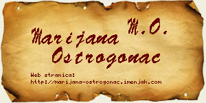 Marijana Ostrogonac vizit kartica